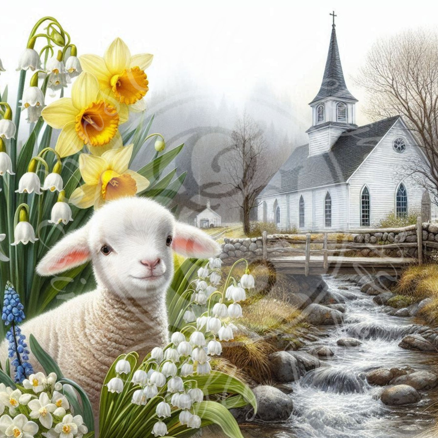 9 Spring Lamb and Church