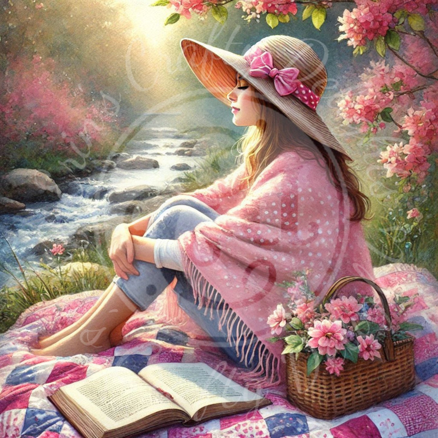 9 Spring Lady in Pink Scarf