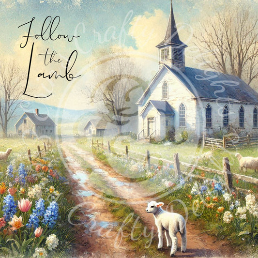 Follow the Lamb 8x8" Printable