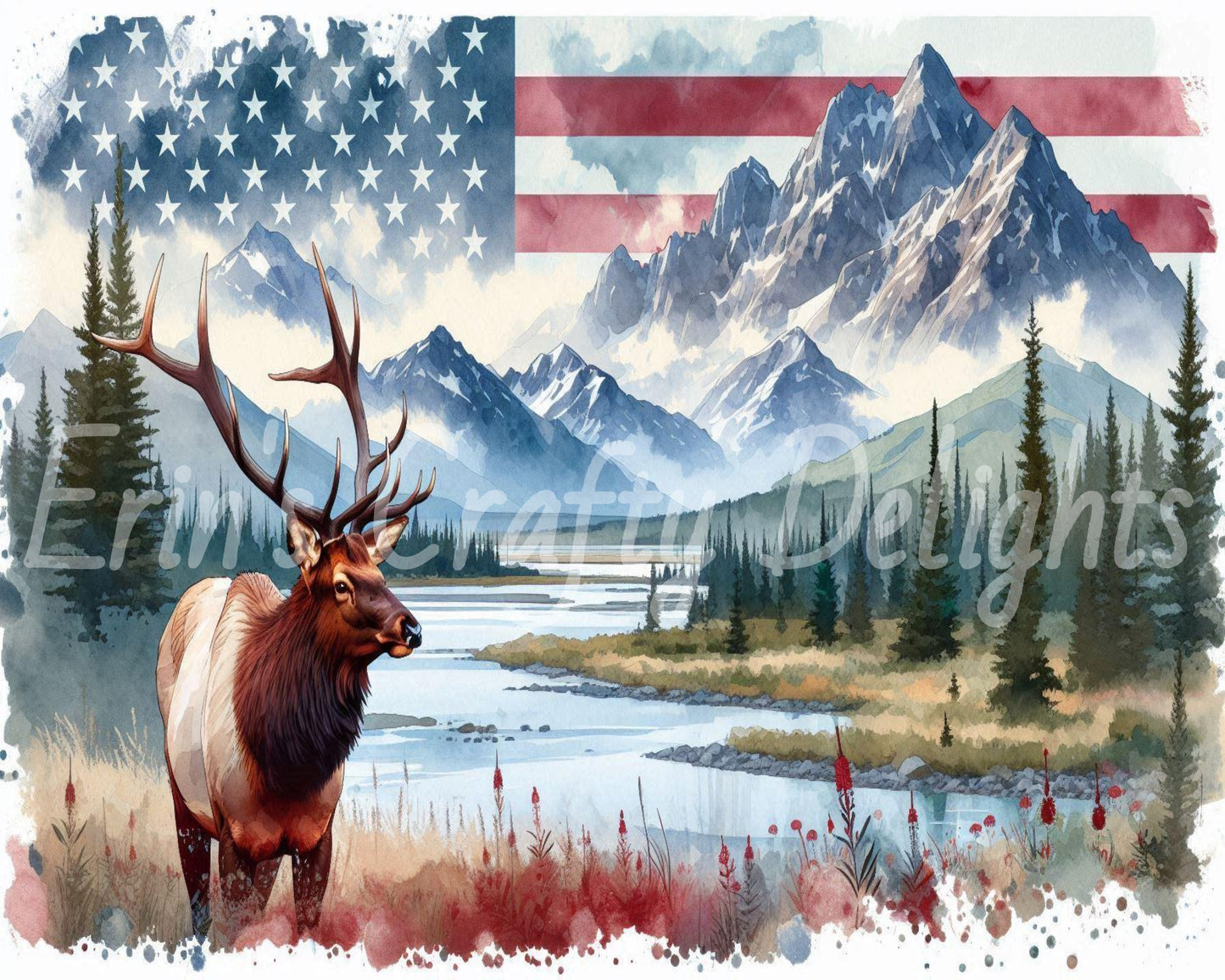 American Flag Elk 7
