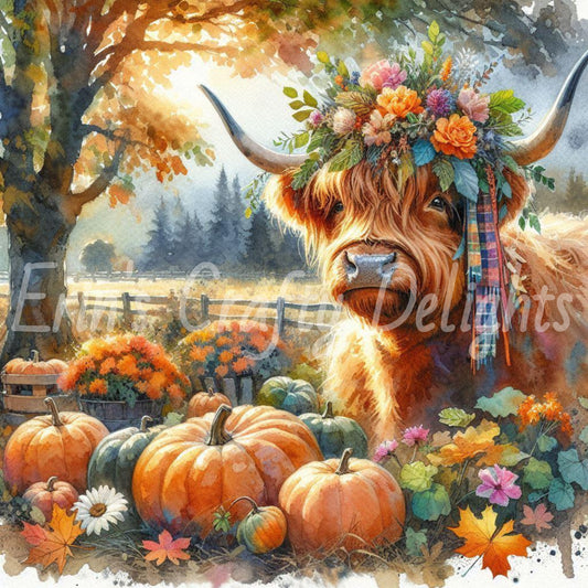 Autumn Highland Cow 1