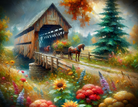 Covered Bridge in Autumn 2