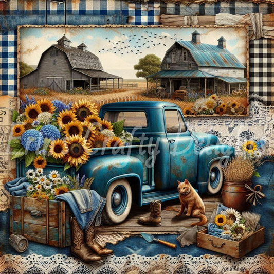 Blue Gingham Truck 3