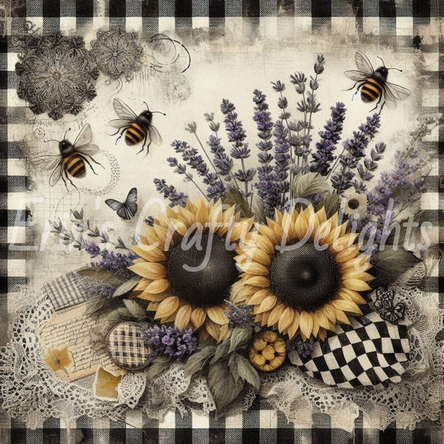 Sunflowers and Honey Bees Set 1