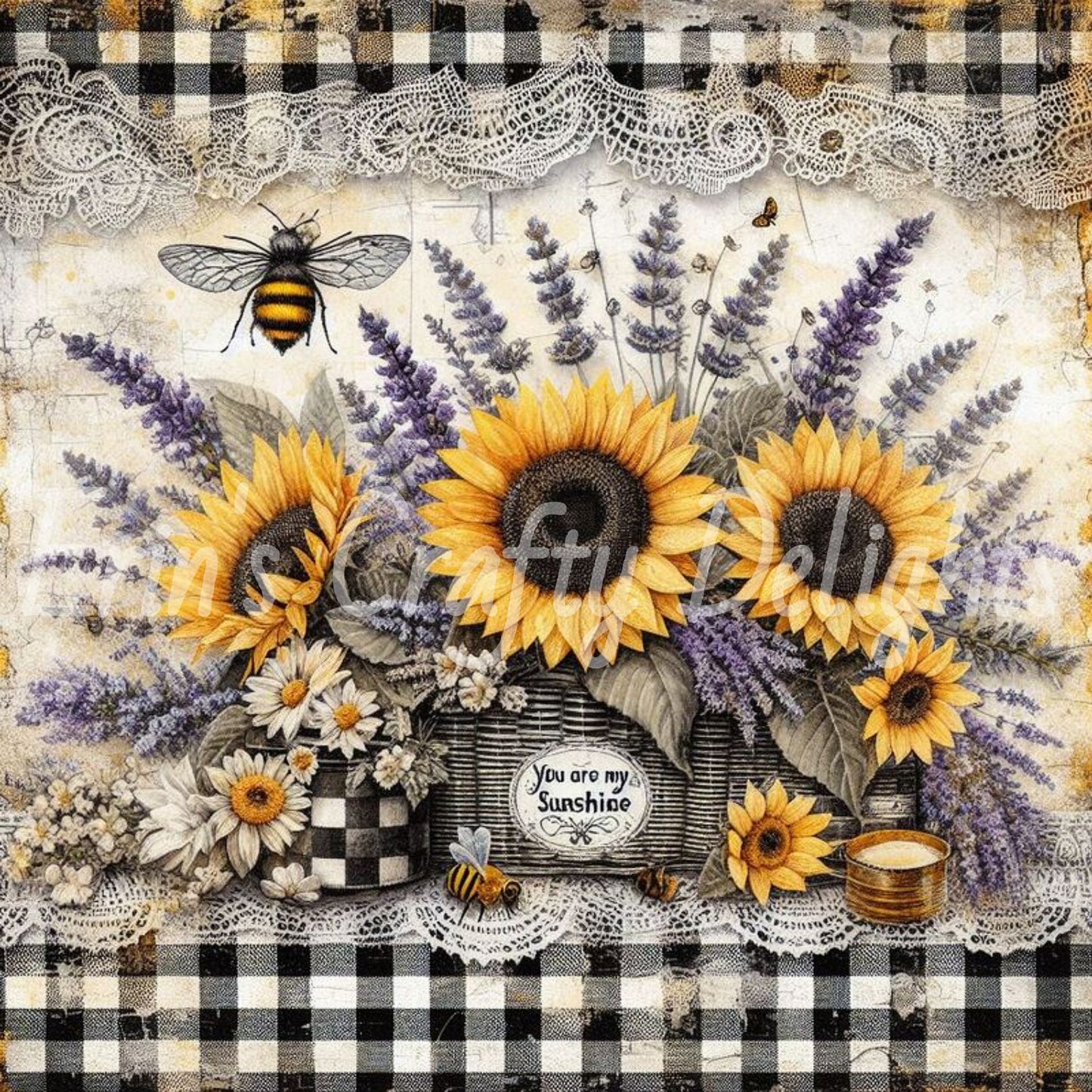 Sunflowers and Honey Bees Set 1