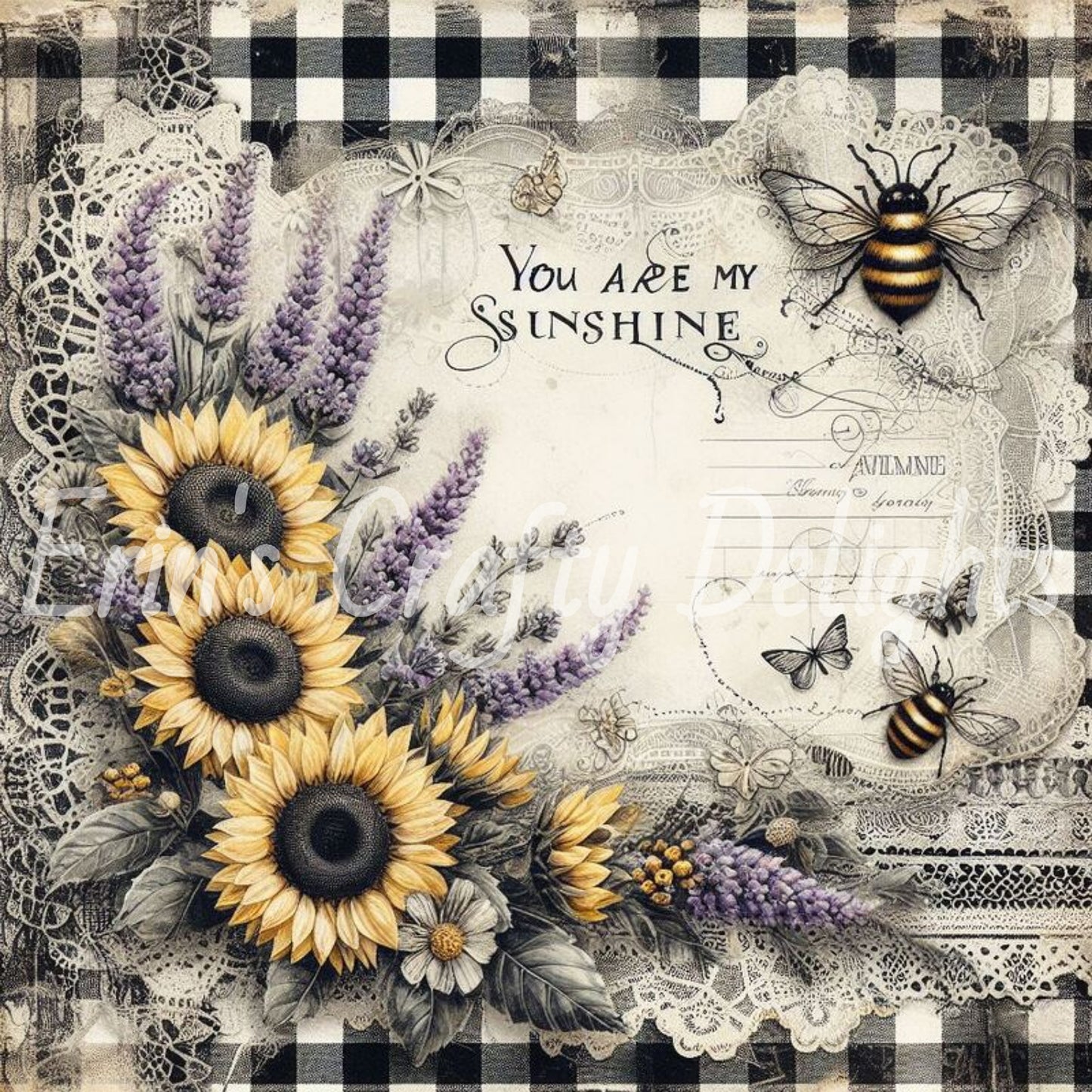 Sunflowers and Honey Bees Set 1