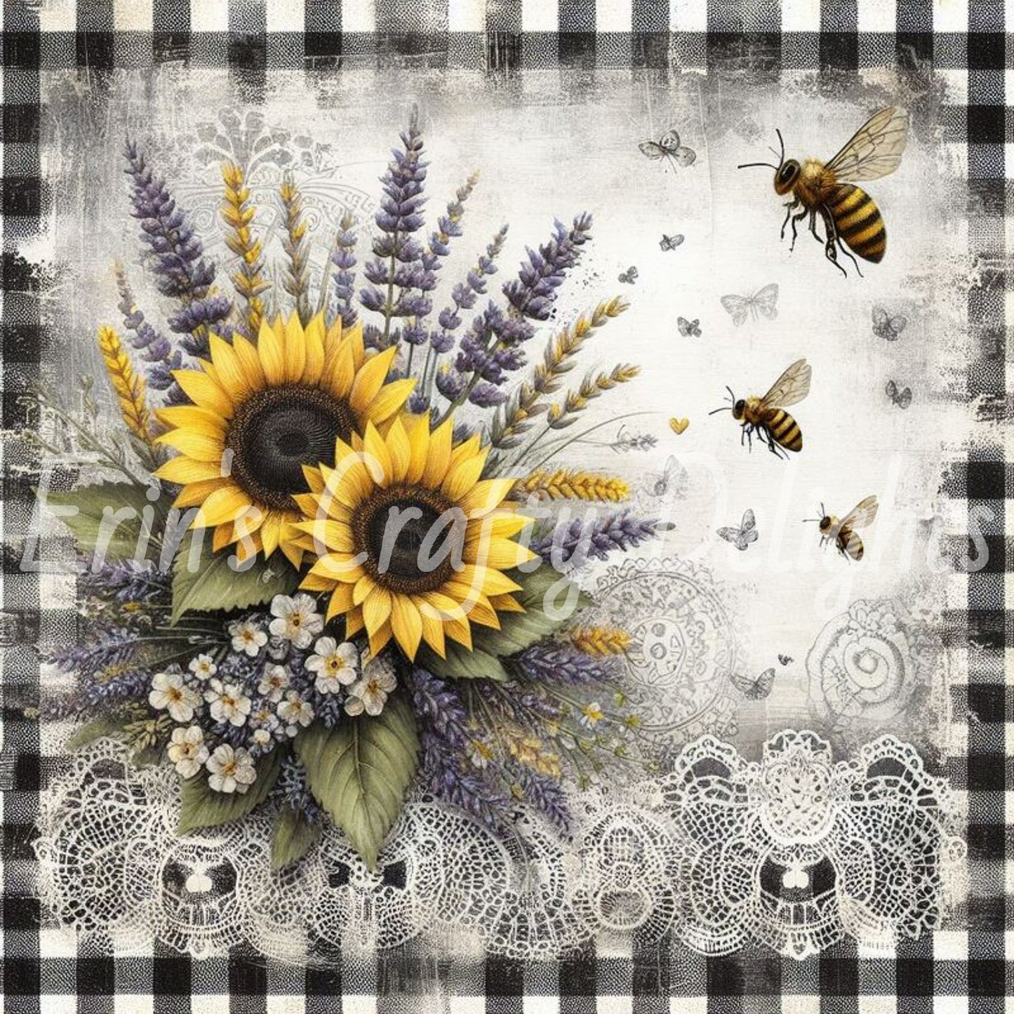 Sunflowers and Honey Bees Set 1