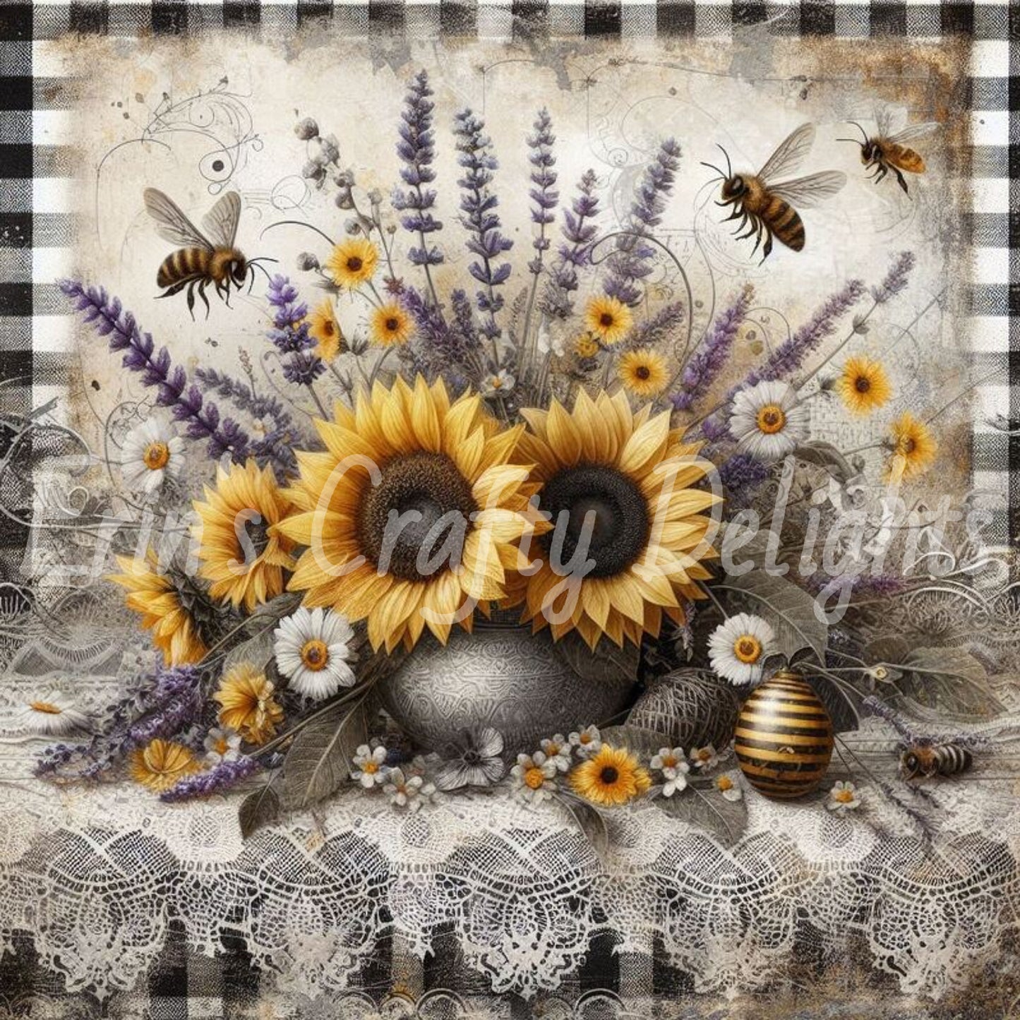 Sunflowers and Honey Bees Set 2