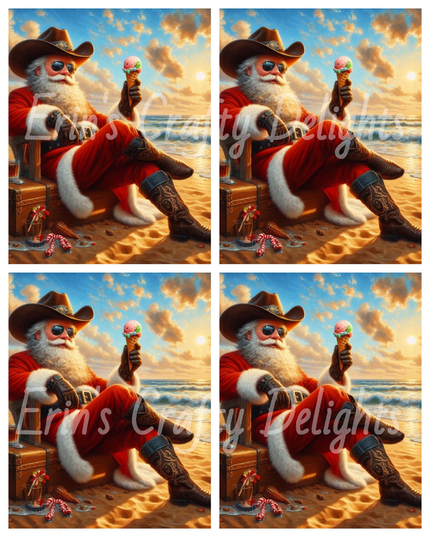 Beach Cowboy Santa & Ice Cream 1