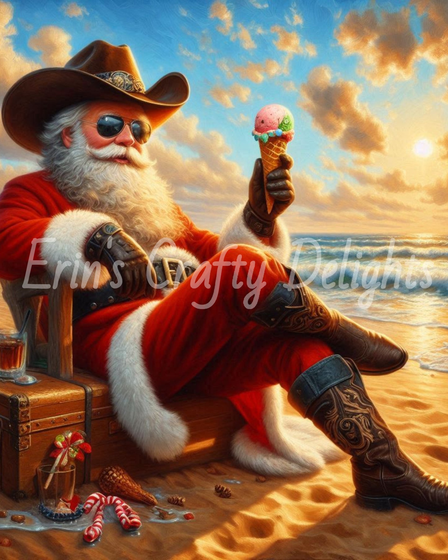 Beach Cowboy Santa & Ice Cream 1