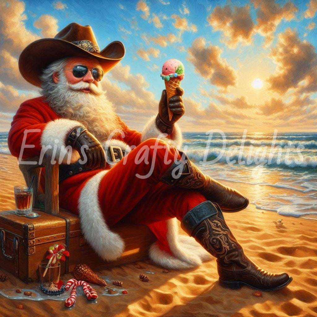Beach Cowboy Santa & Ice Cream 1