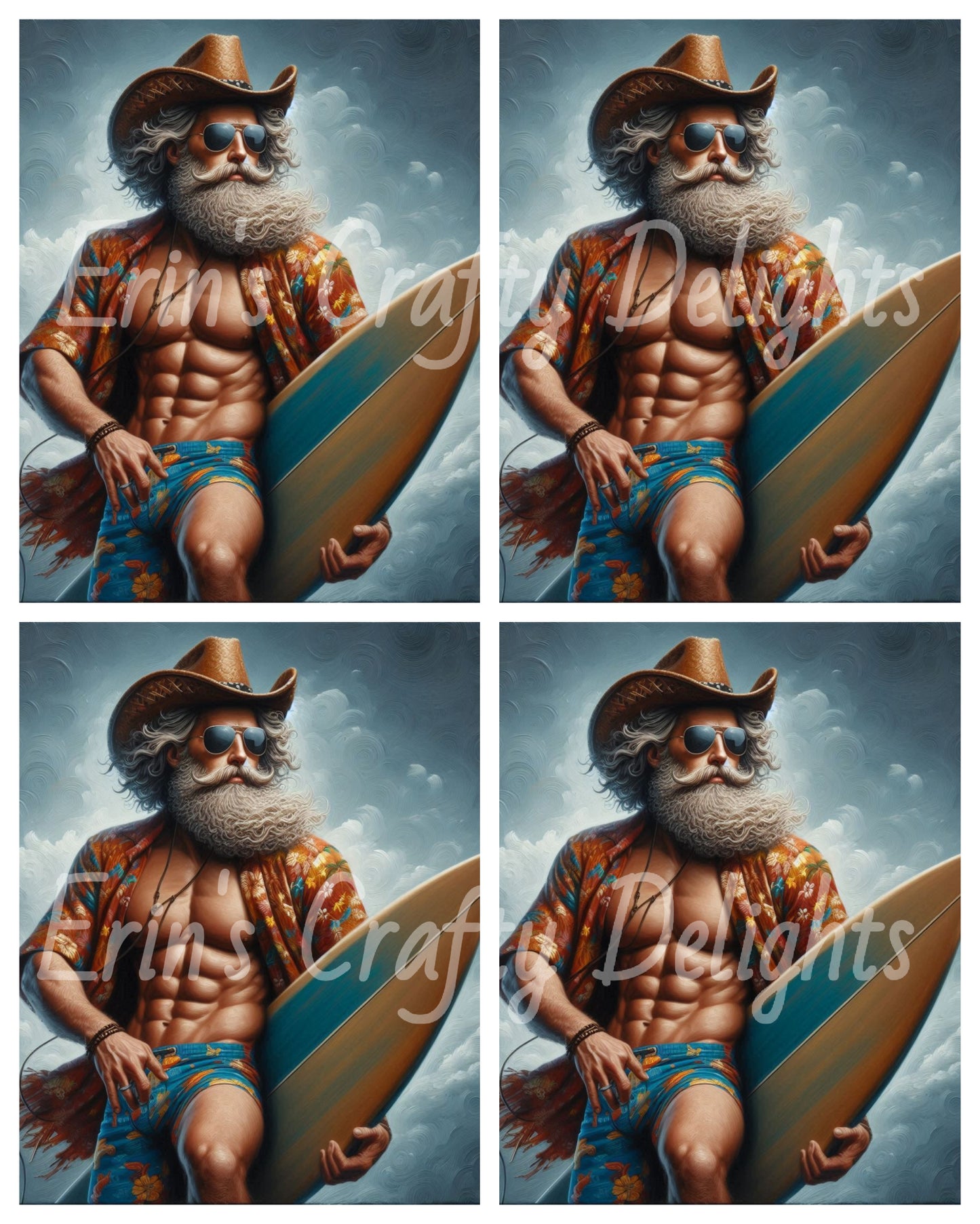 Beach Cowboy Santa & Surf Board 3