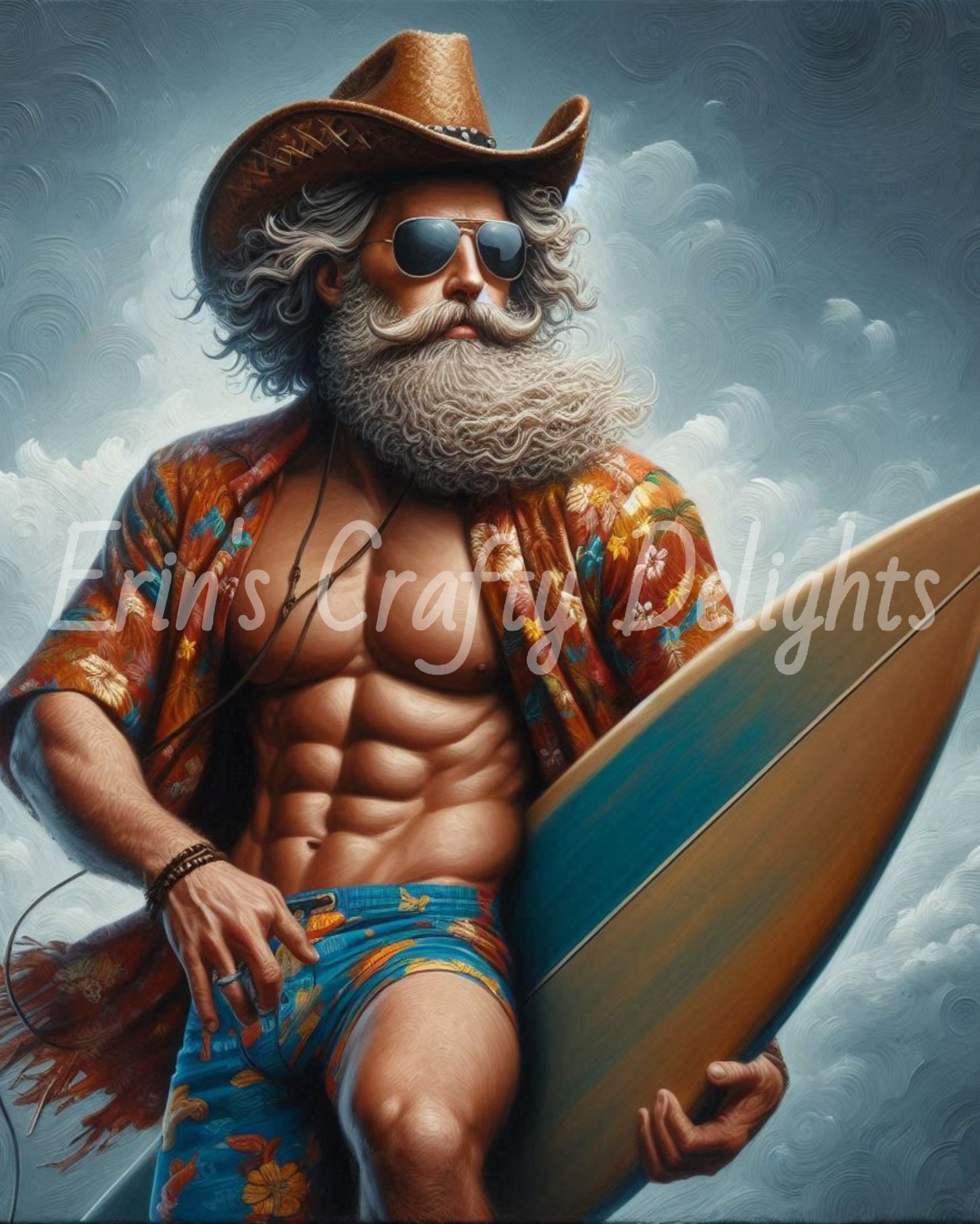 Beach Cowboy Santa & Surf Board 3