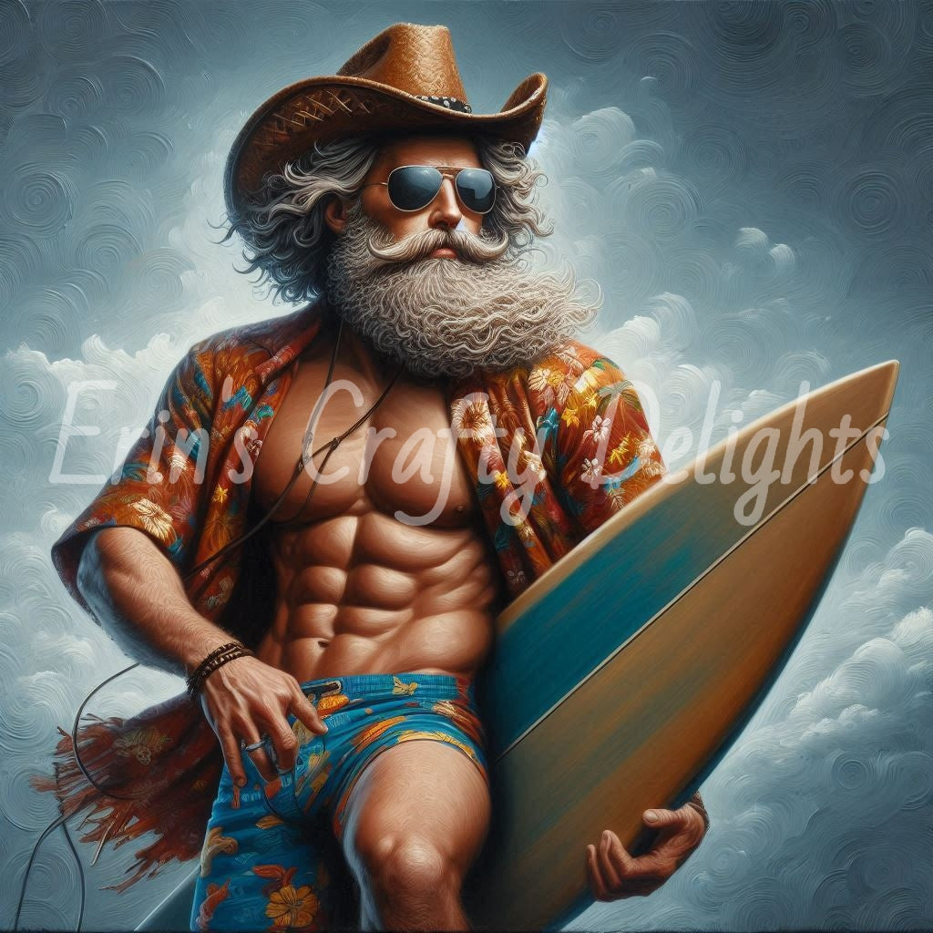 Beach Cowboy Santa & Surf Board 3