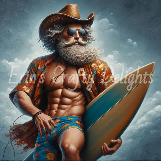 Beach Cowboy Santa & Surf Board 3