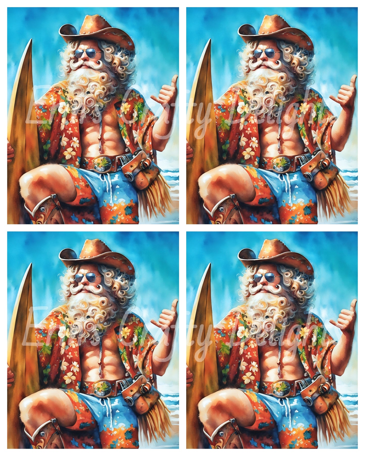 Beach Cowboy Santa & Surf Board 5