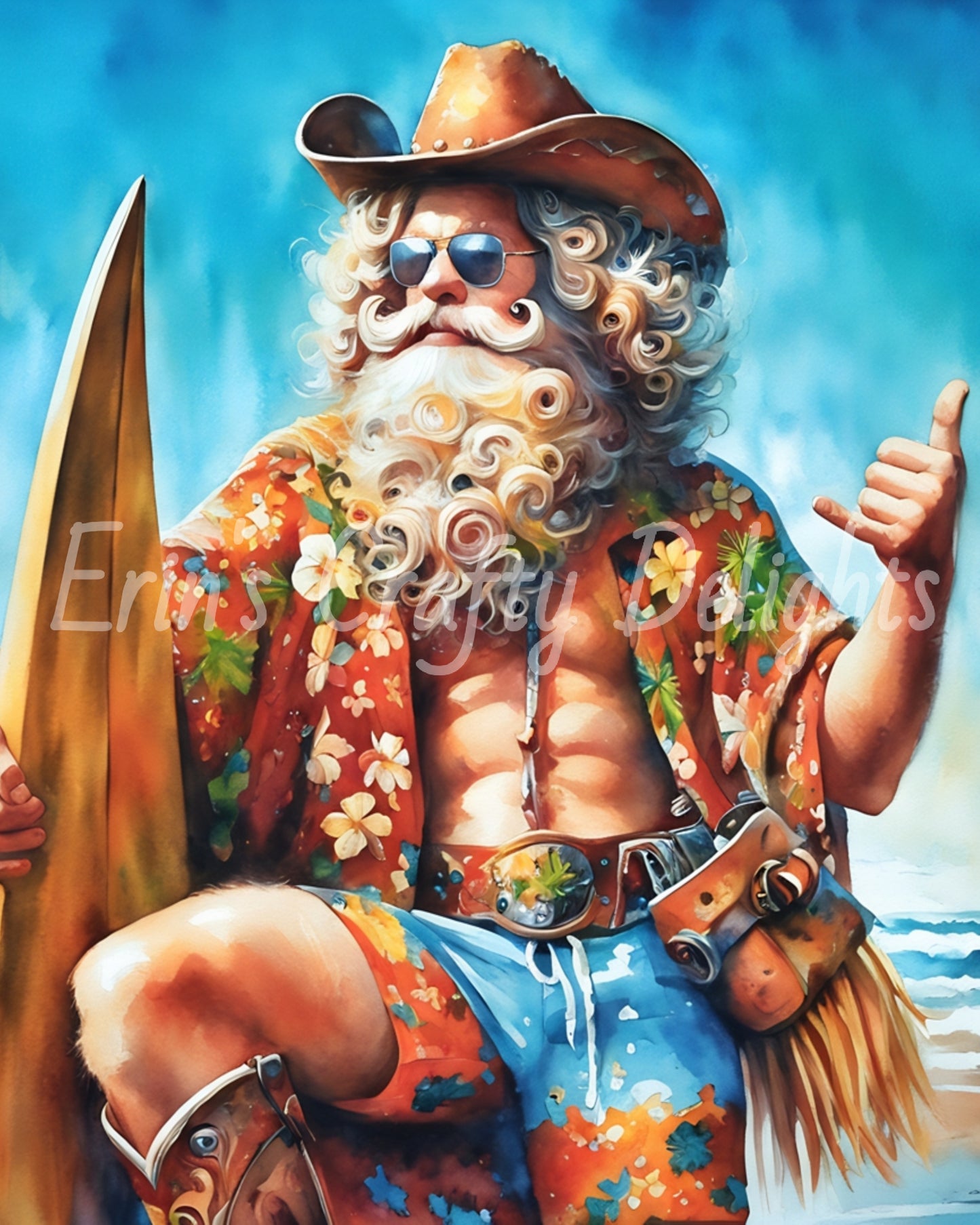 Beach Cowboy Santa & Surf Board 5