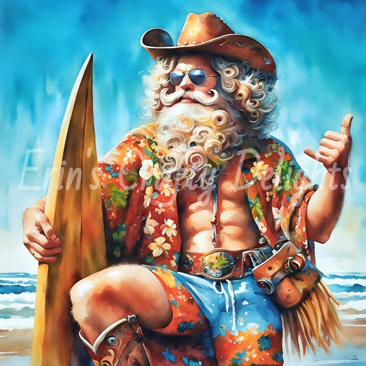 Beach Cowboy Santa & Surf Board 5