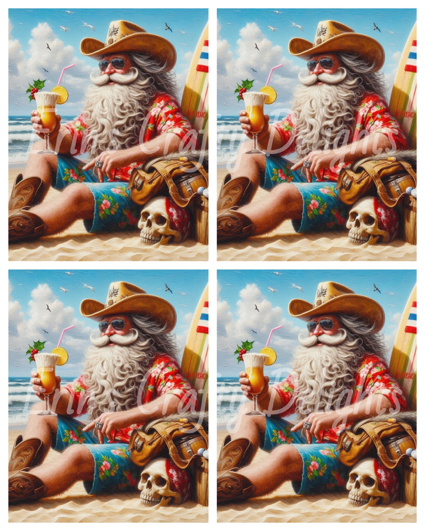 Beach Cowboy Santa & Surf Board 6