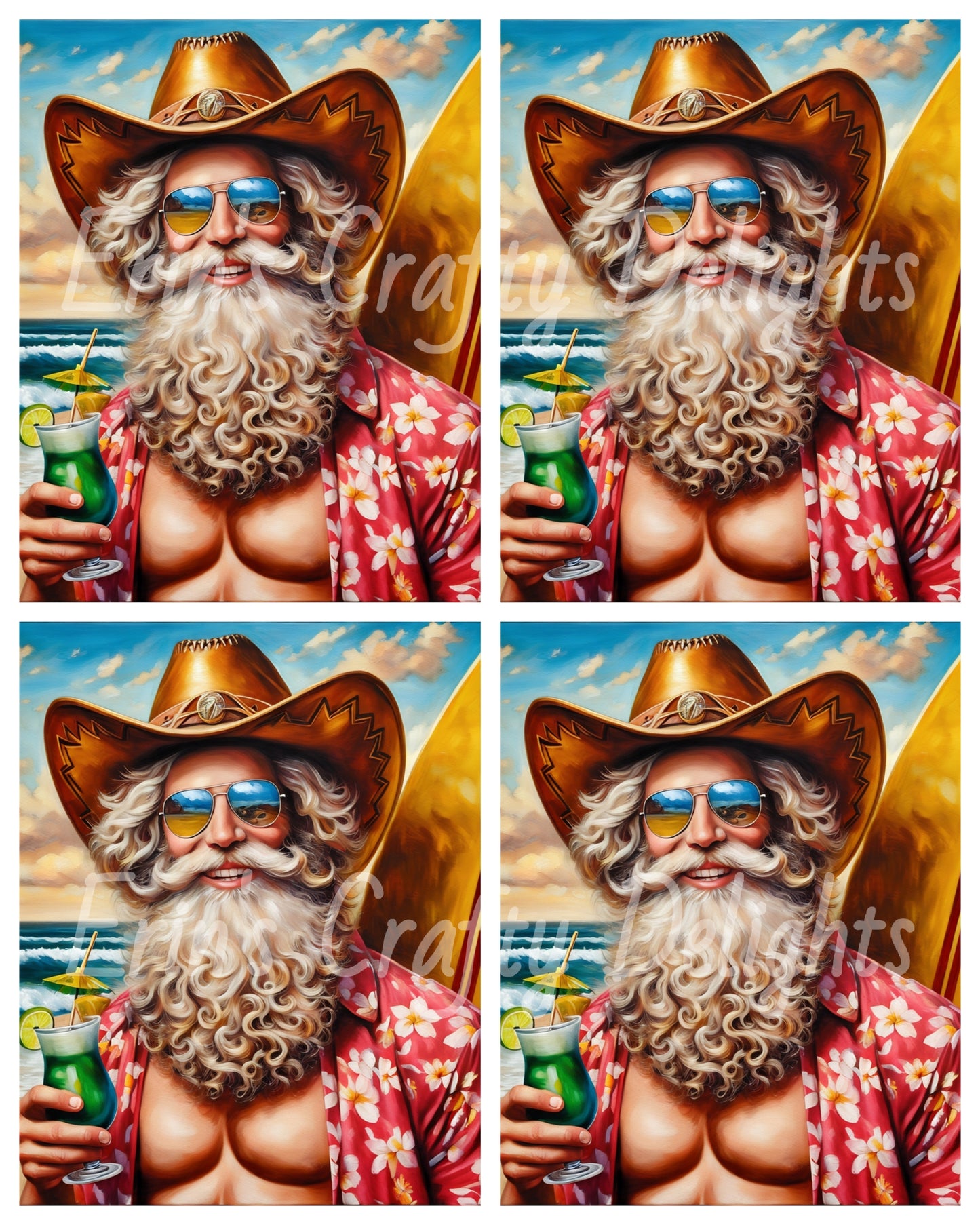 Beach Cowboy Santa & Surf Board 8