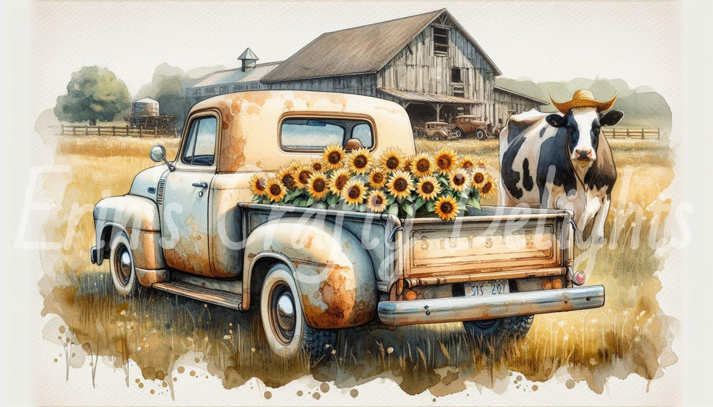 Old Farm Trucks Set 3