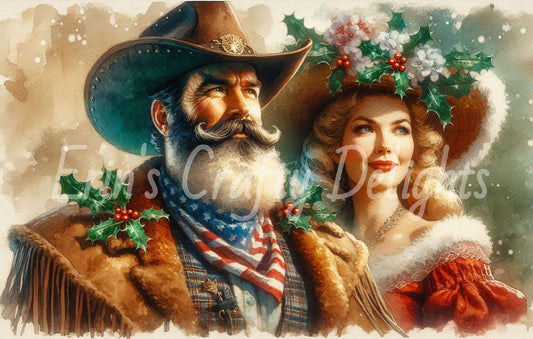 Cowboy Christmas Couple 1