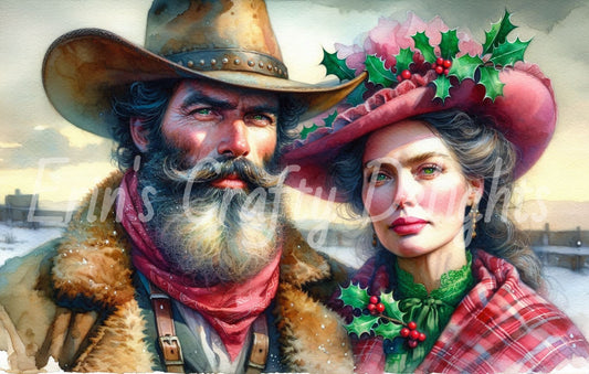 Cowboy Christmas Couple 2
