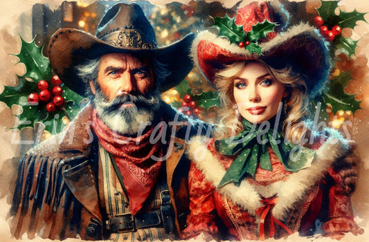 Cowboy Christmas Couple 3