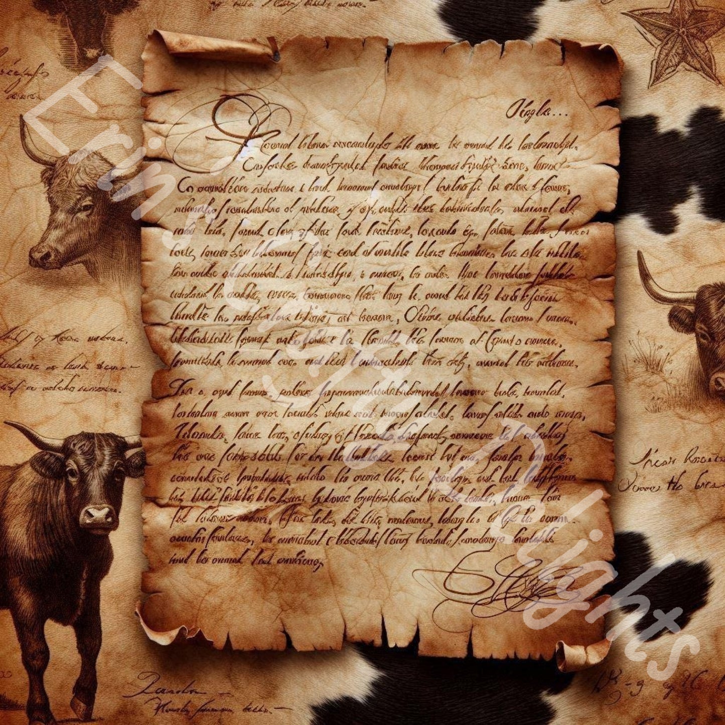 Cow Hide & Parchment 10