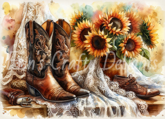 Cowboy Boots and Sunflowers 3