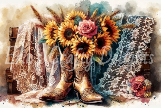 Cowboy Boots and Sunflowers 4