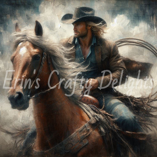 Cowboy on Horse Set 1