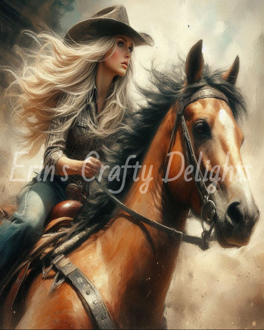 Cowgirl on Horse 11