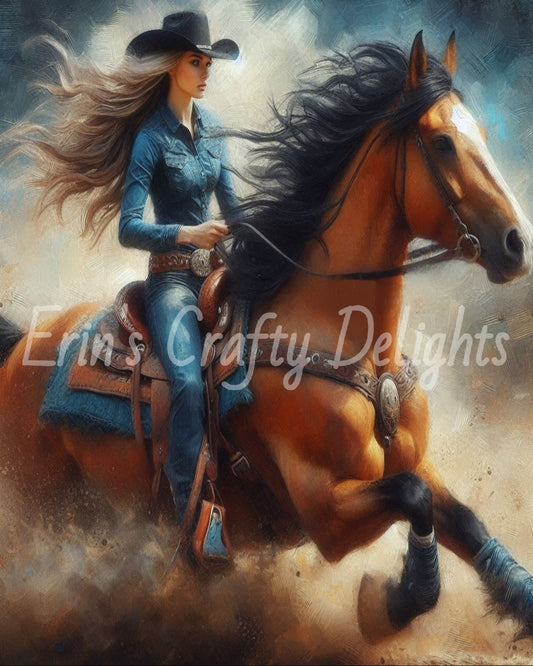 Cowgirl on Horse 17