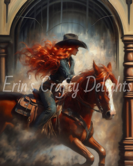 Cowgirl on Horse 1