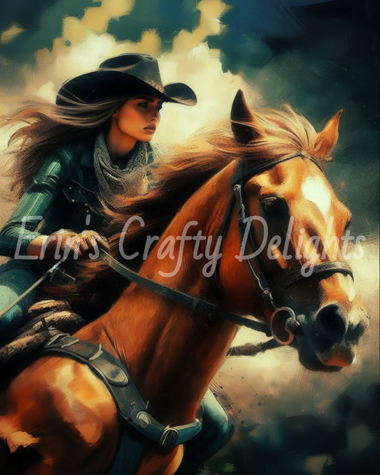 Cowgirl on Horse 24