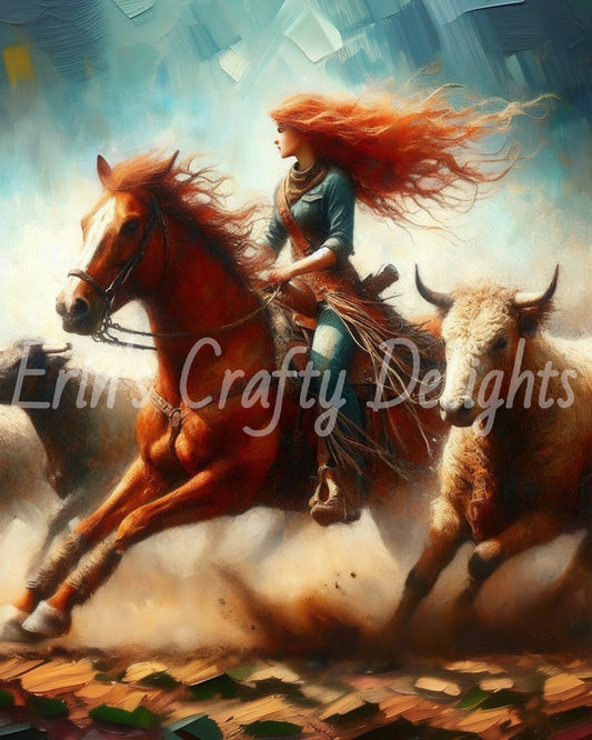 Cowgirl on Horse 2