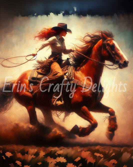 Cowgirl on Horse 3