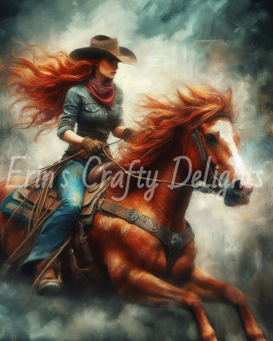 Cowgirl on Horse 4