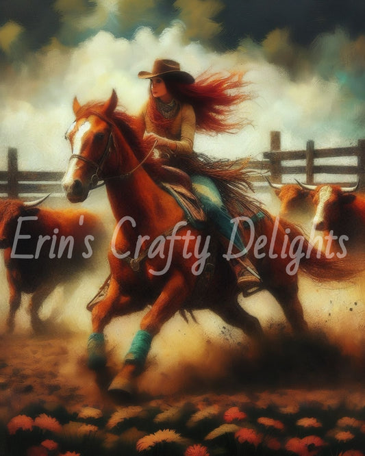 Cowgirl on Horse 5