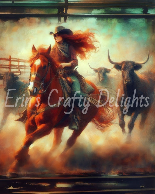 Cowgirl on Horse 6