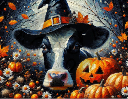 1H Halloween Holstein Cow 8x10" Downloadable Printable