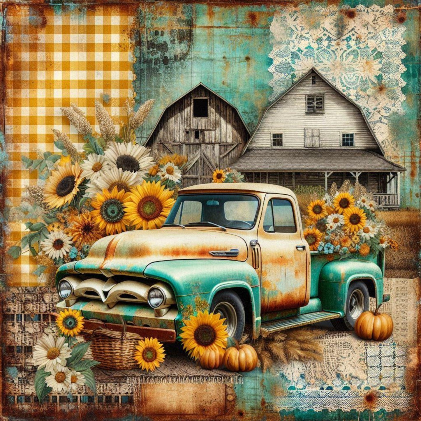 Yellow Pumpkin Truck Set