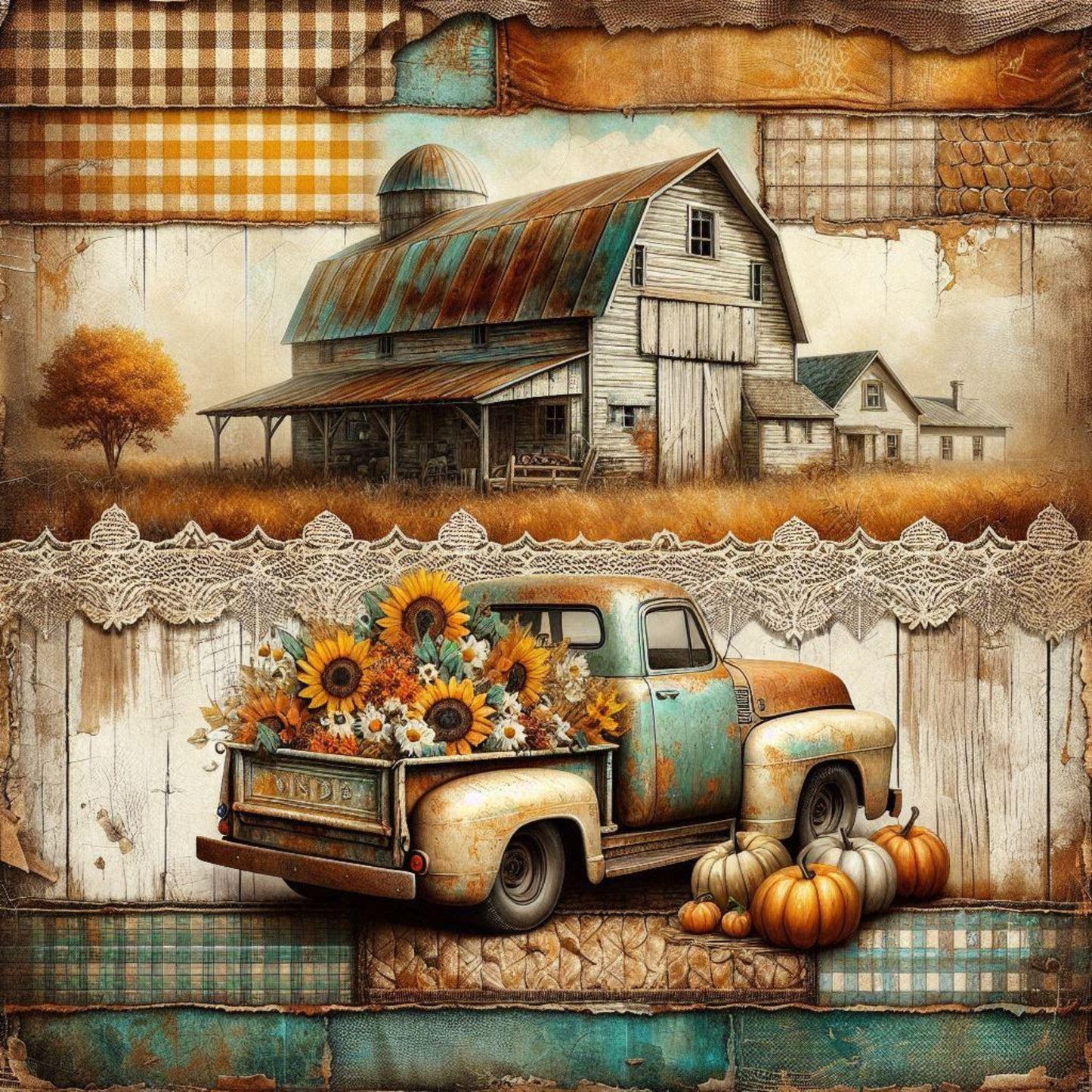 Yellow Pumpkin Truck Set