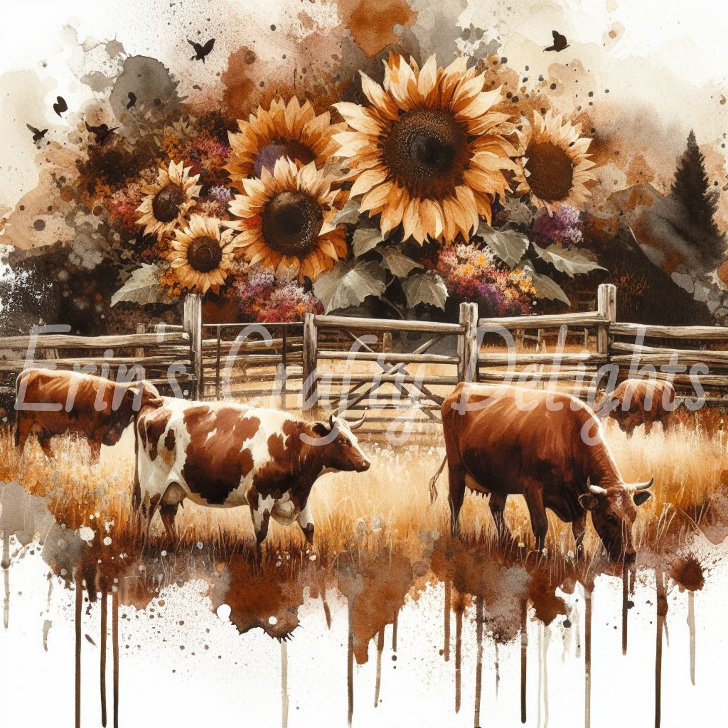 Sepia Holstein Cows Set 1