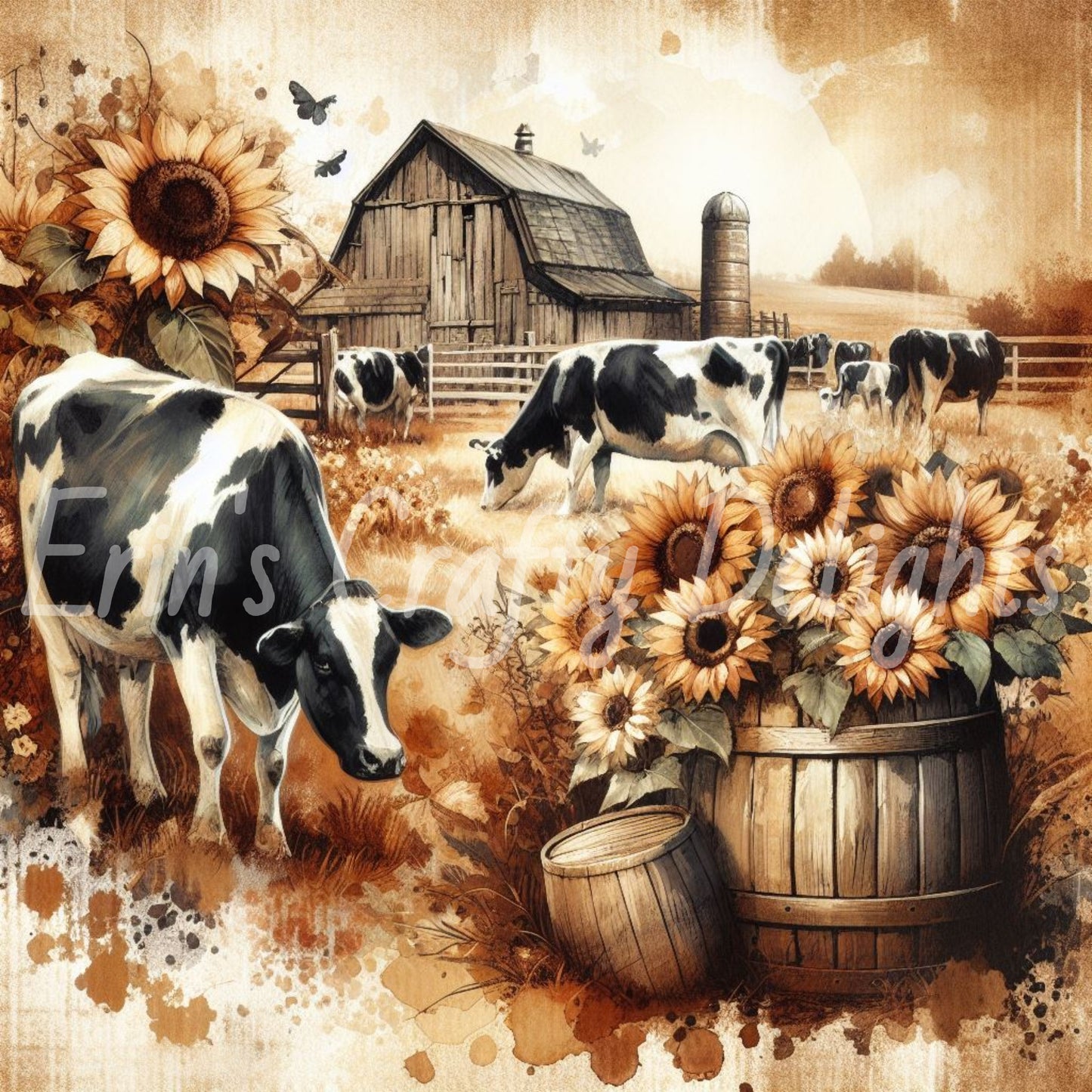 Sepia Holstein Cow 1