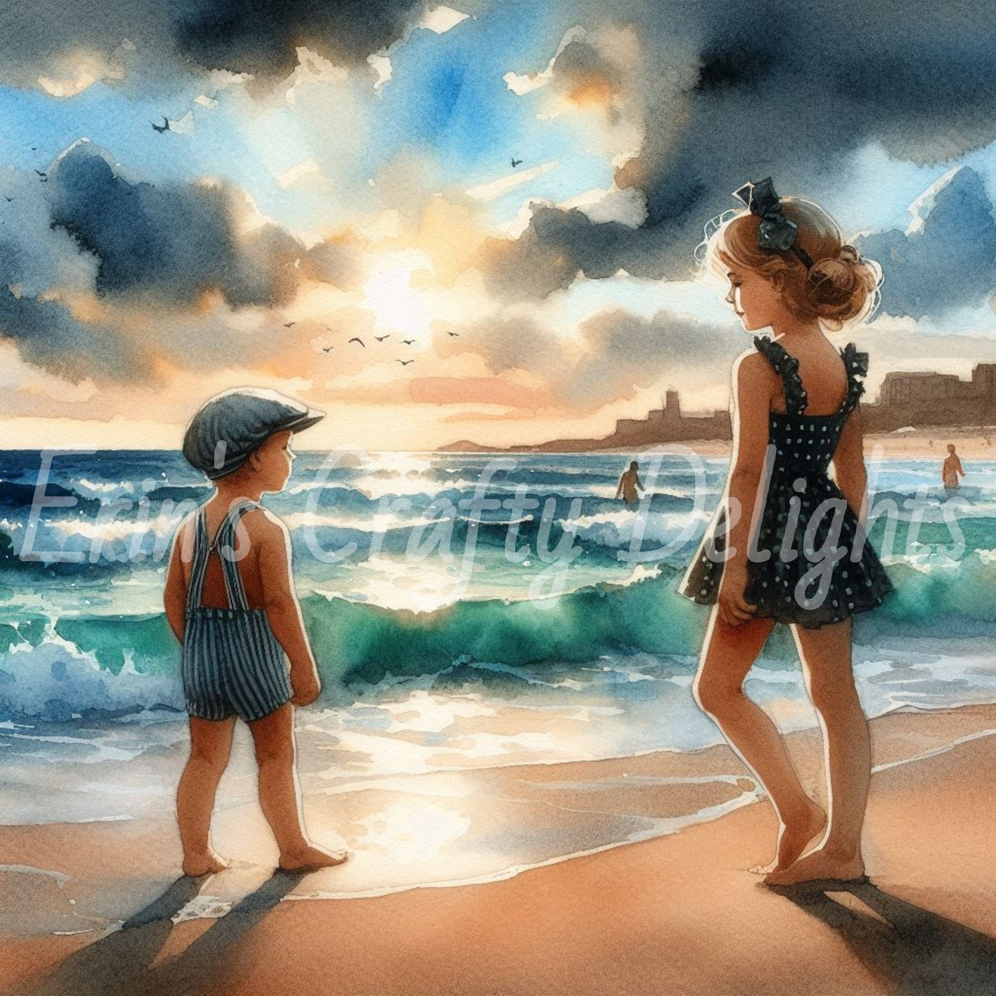 Sibling Beach Fun 1940s Set 2