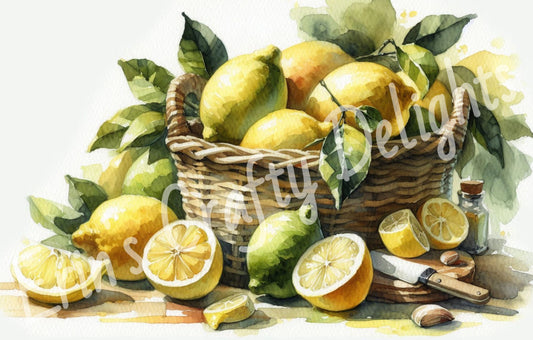 2 Sq Provincial Lemons 8x8 Printable