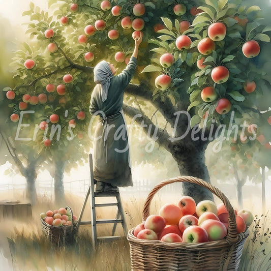1 Sq Apple Picking 8x8 Printable