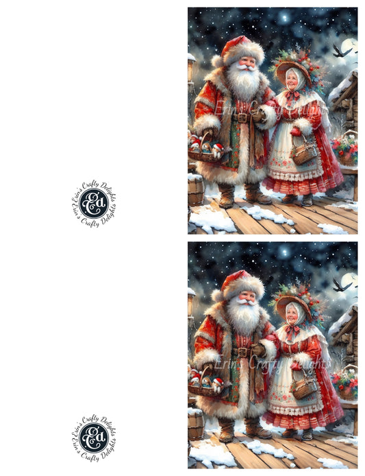 1 Cute Mr & Mrs Claus Christmas Card